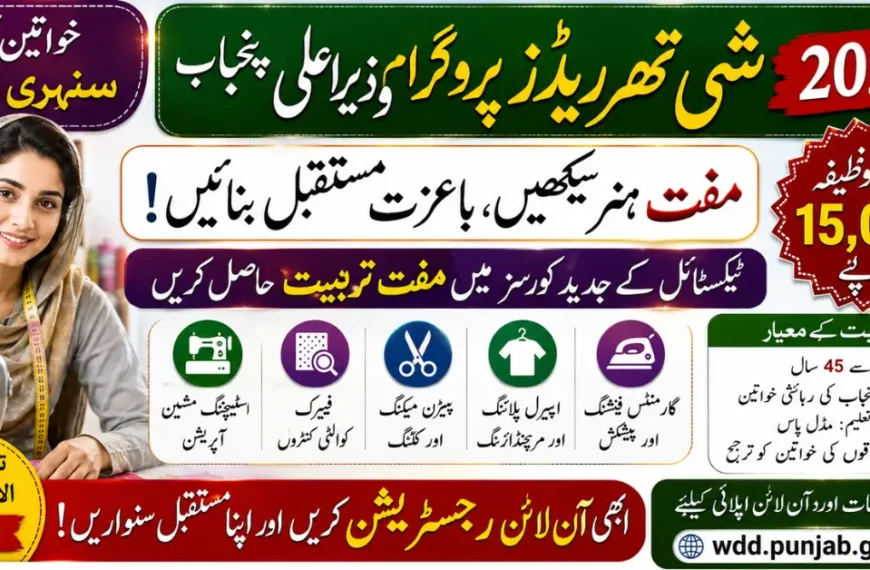 CM Punjab She Threads Program 2026 Online Registration – Apply Now for Rs. 15,000 Monthly Stipend