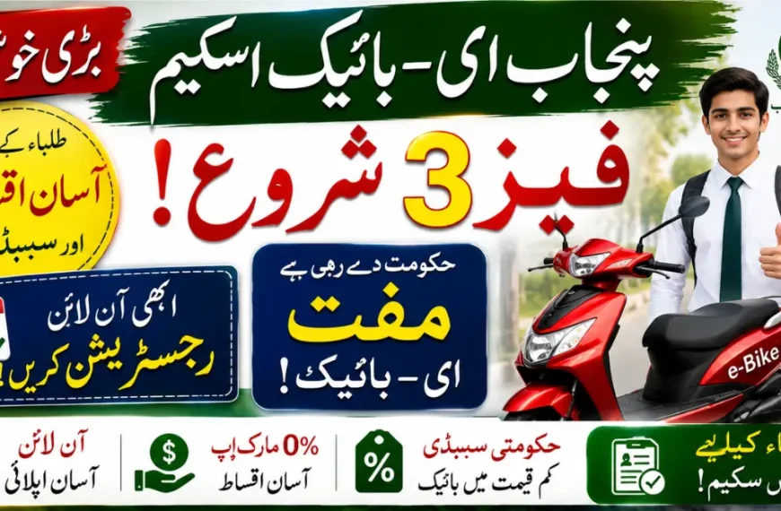 Punjab E-Bike Scheme Phase 3 2026 Online Apply – Eligibility, Easy Installments & Subsidy